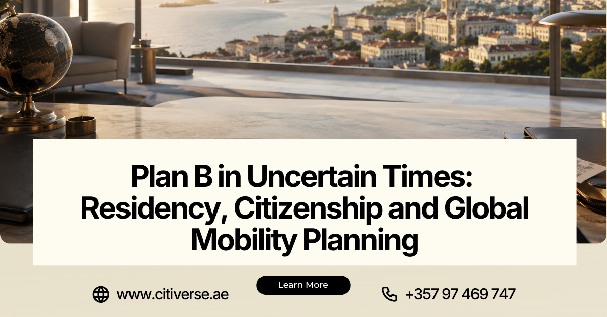 Plan B in uncertain times: residency, citizenship and global mobility planning for investors, entrepreneurs and internationally minded families.
